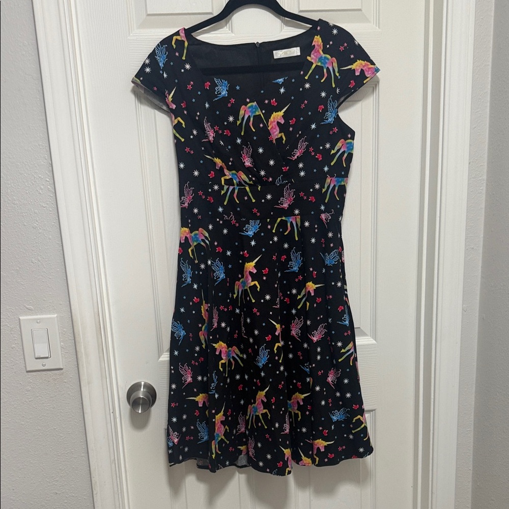 Colorful Unicorn Print Kids Dress